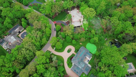 establishing aerial of lake forest, illinois, usa