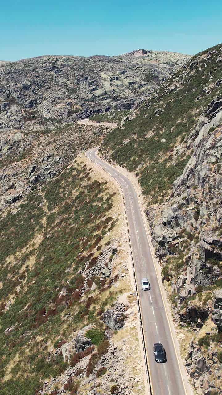 Aerial vertical View of Serra da Estrela Natural Park in Portugal