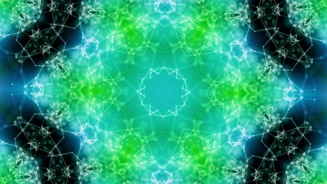 vj loop green neon kaleidoscope. seamless animation.