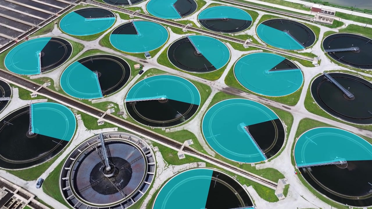 Smart wastewater treatment plant using digital automation monitoring, IoT sensors, process control, water quality and infrastructure technology