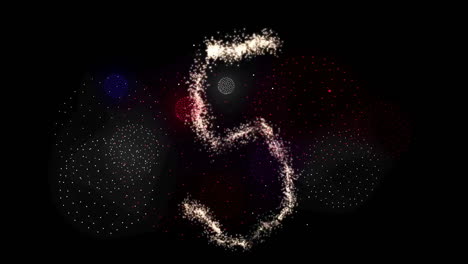 animation of countdown to midnight on black background