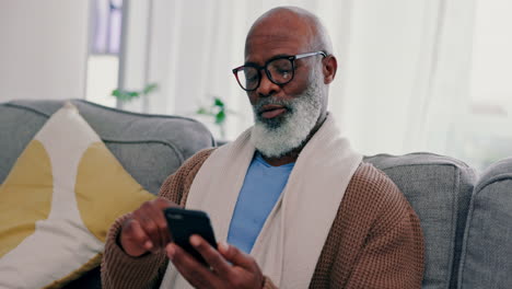 Home,-network-and-old-man-with-a-smartphone