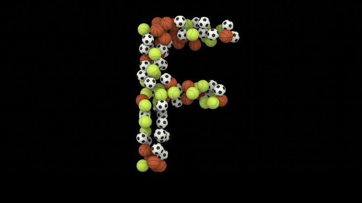 Font a tema palla sportiva Lettera F