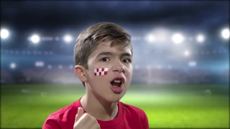 niño celebrando el gol de croacia