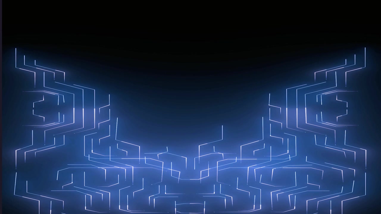 Animated Blue Glowing Lines Forming a Futuristic Digital Circuit