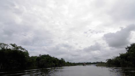 travelling up river by boat