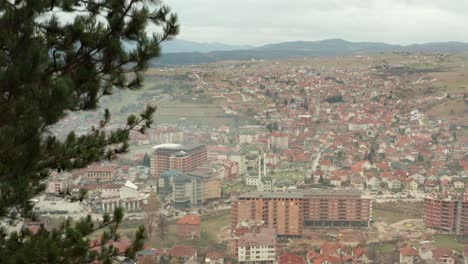 Foggy-morning-over-Tutin-town,-Serbia