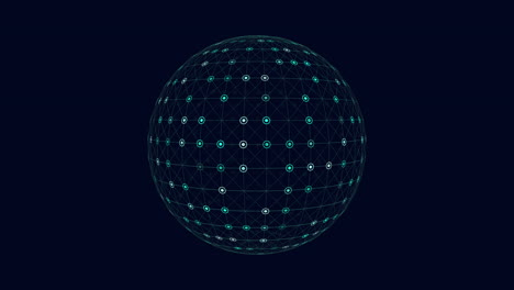a dark 3d sphere composed of green dots floating in space is elegantly depicted in this image, showcasing intricate and visually appealing pattern formation