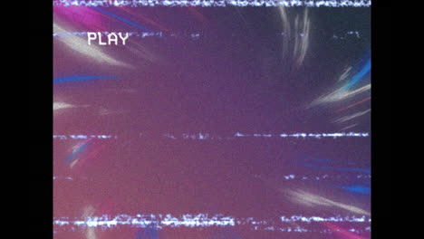 animation of play digital interface on screen with glitch