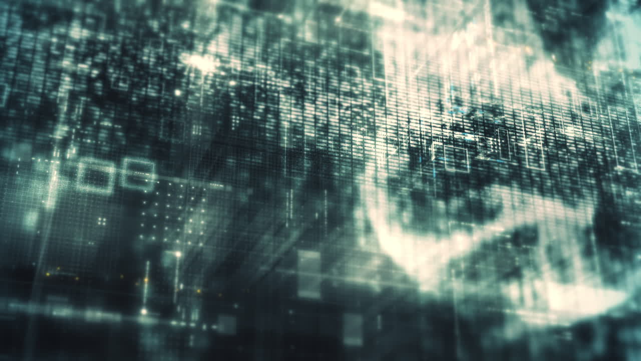 Advance metaverse, hi-tech digital data telemetry with encrypted numbers, display dynamic background for computer desktop vertical screen display format