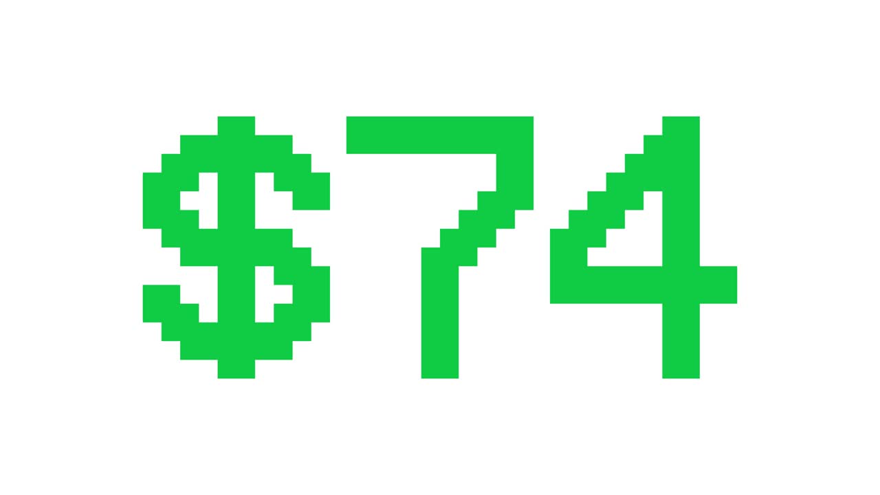 White Background Dollar rising from 0 to 100 - Digital counter number 0-100 - Loading progress bar with percentage - 0-100$ - Count up From 100 to 0