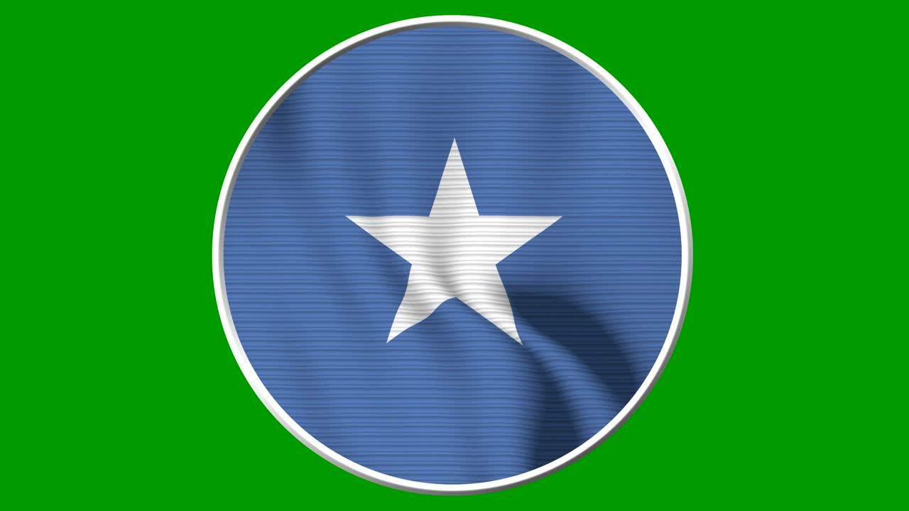 Somalia Circular Flag Loop - Realistic 4K flag waving in the wind