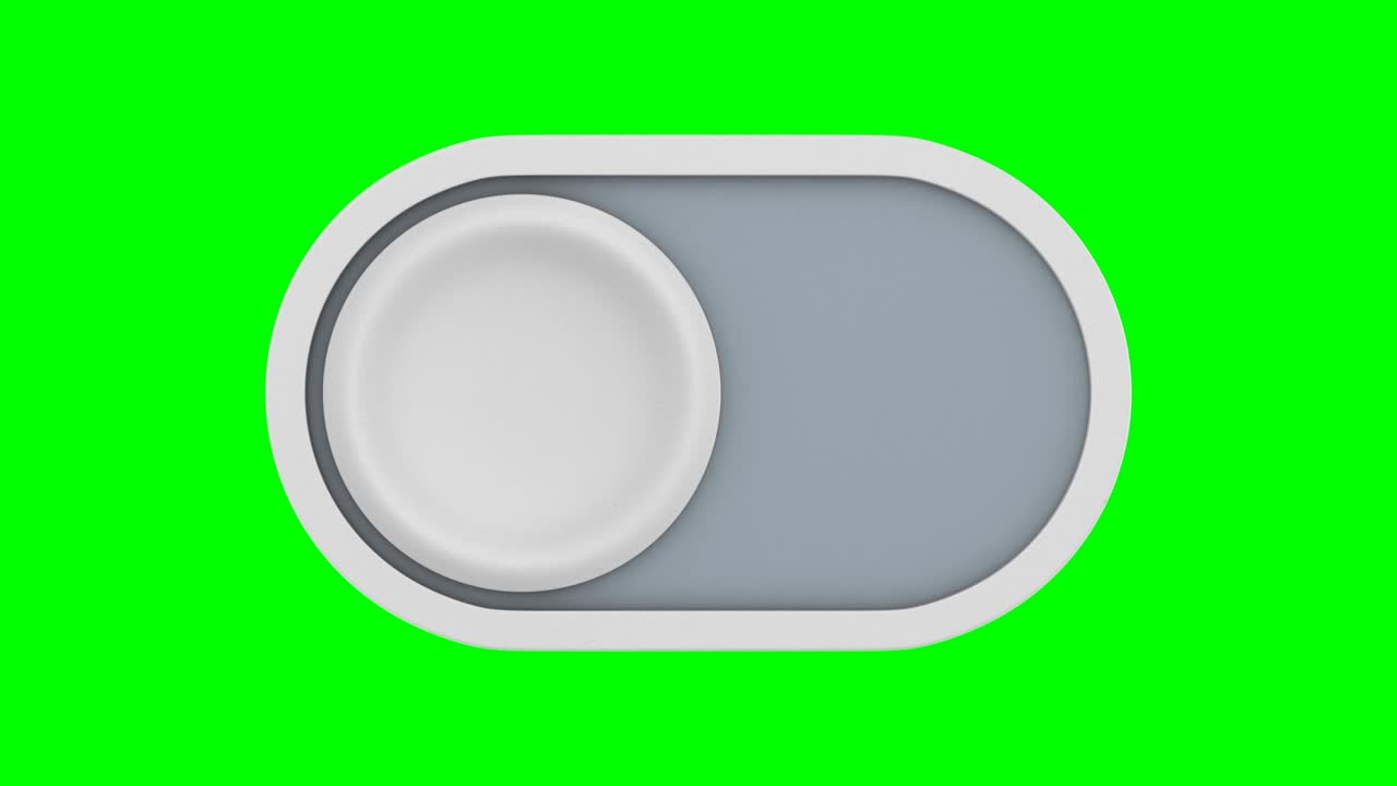 botón en fondo verde. ilustración 3d aislada