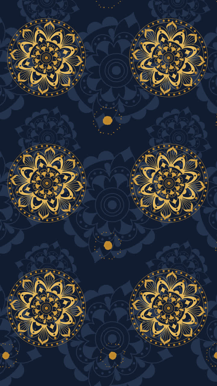 고급스러운 다채로운 만달라 배경의 모션 그래픽