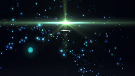 glowing particles and light streaks animation over dark background