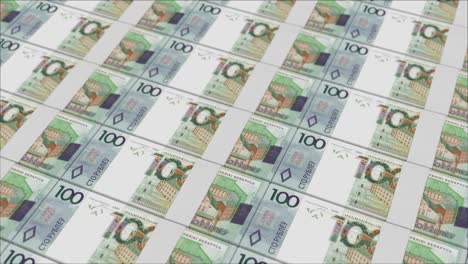 100-Weißrussische-Rubel-Banknoten,-Gedruckt-Von-Einer-Geldpresse