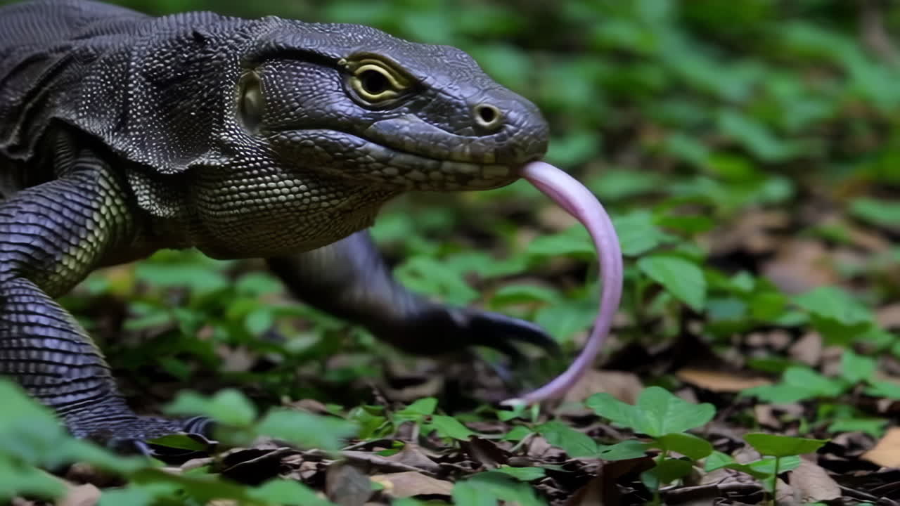 Monitor Lizard in Forest Environment
