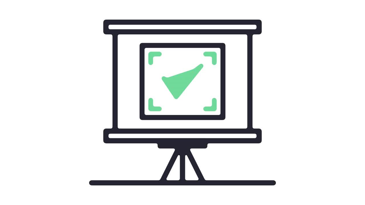 Presentation Maker Line Icon Animation with Alpha