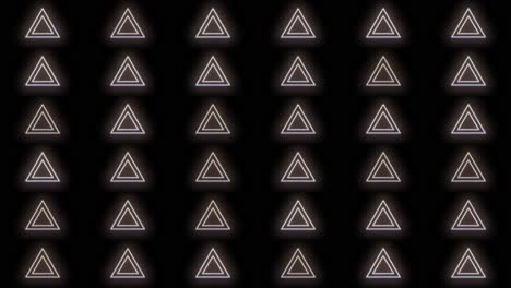 Triangles icons pattern with neon yellow led light