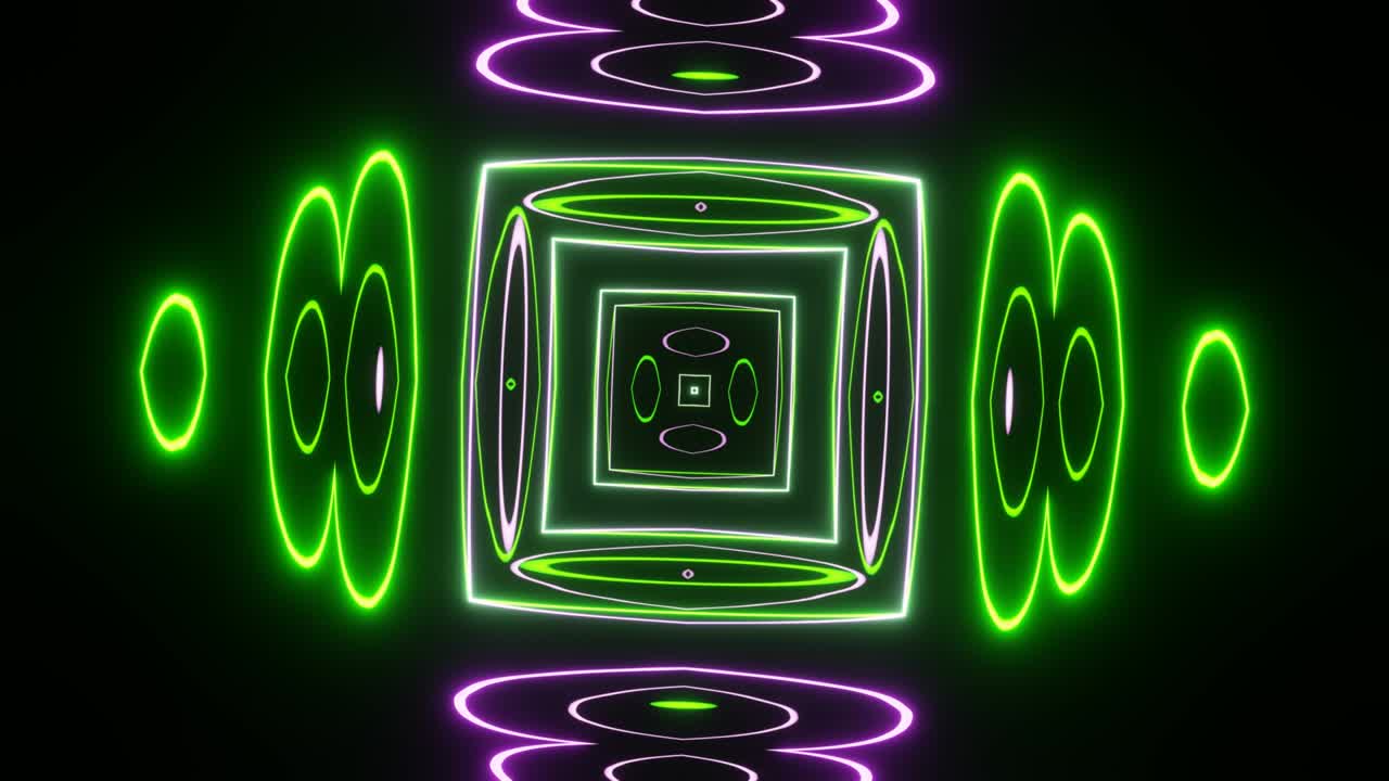 rotación de una figura abstracta pulsante multicolor