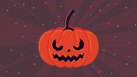 happy halloween animation with happy pumpkin