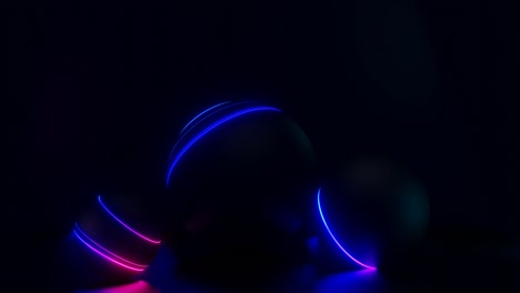 4k looped animation of glowing neon colors light sphere, laser show