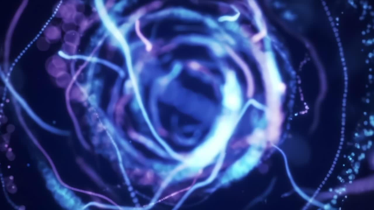 Un affascinante viaggio visivo attraverso una spirale di luce dinamica, che cattura lo spettatore con i suoi modelli ipnotici e una vivace palette di colori, creando un'atmosfera incantevole di profondità