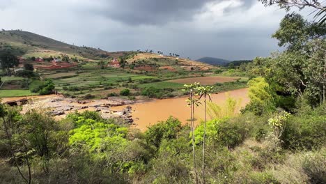 panoramic view of landscape with katsaoka river. madagascar.