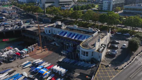 aerial view of dun laoghaire yacht club and marina