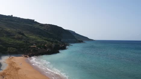 aerial flight along the beach