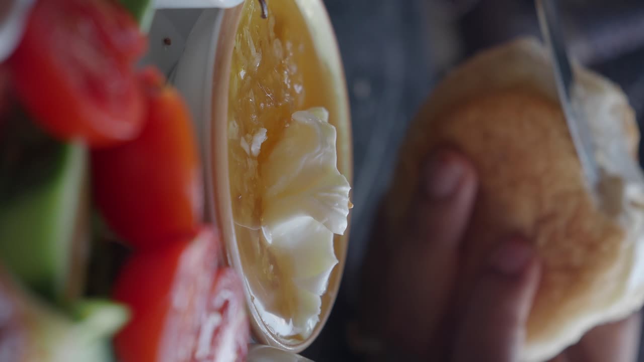 Breakfast with Butter, Jam and Salad