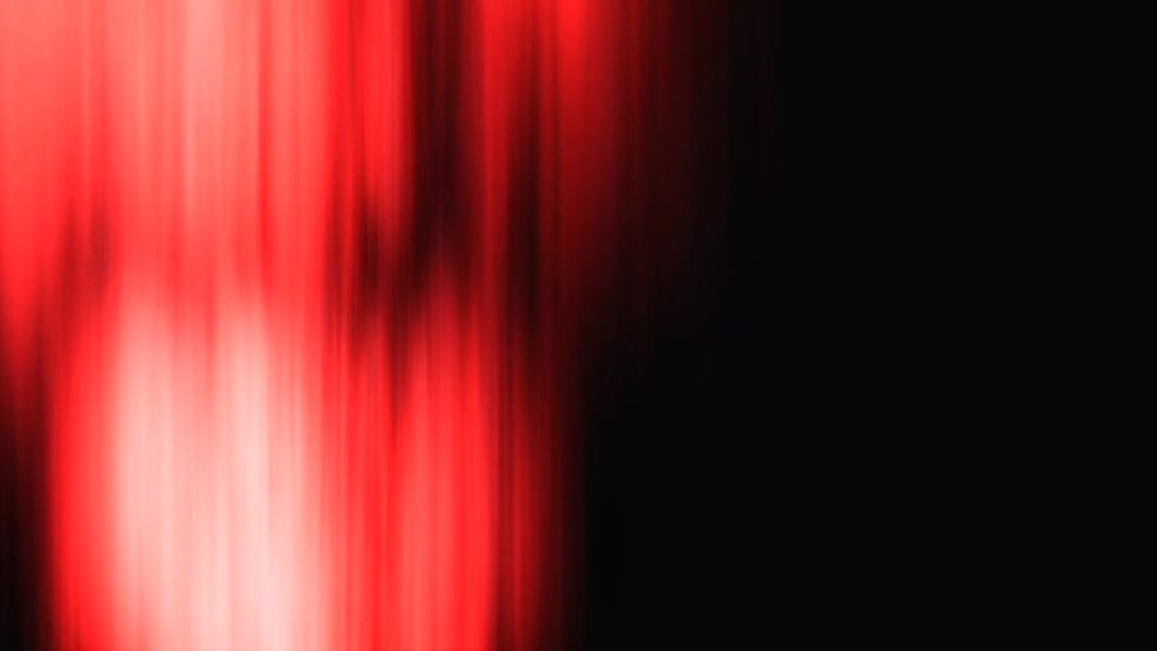 Bright red northern light on black background. Animation and effects