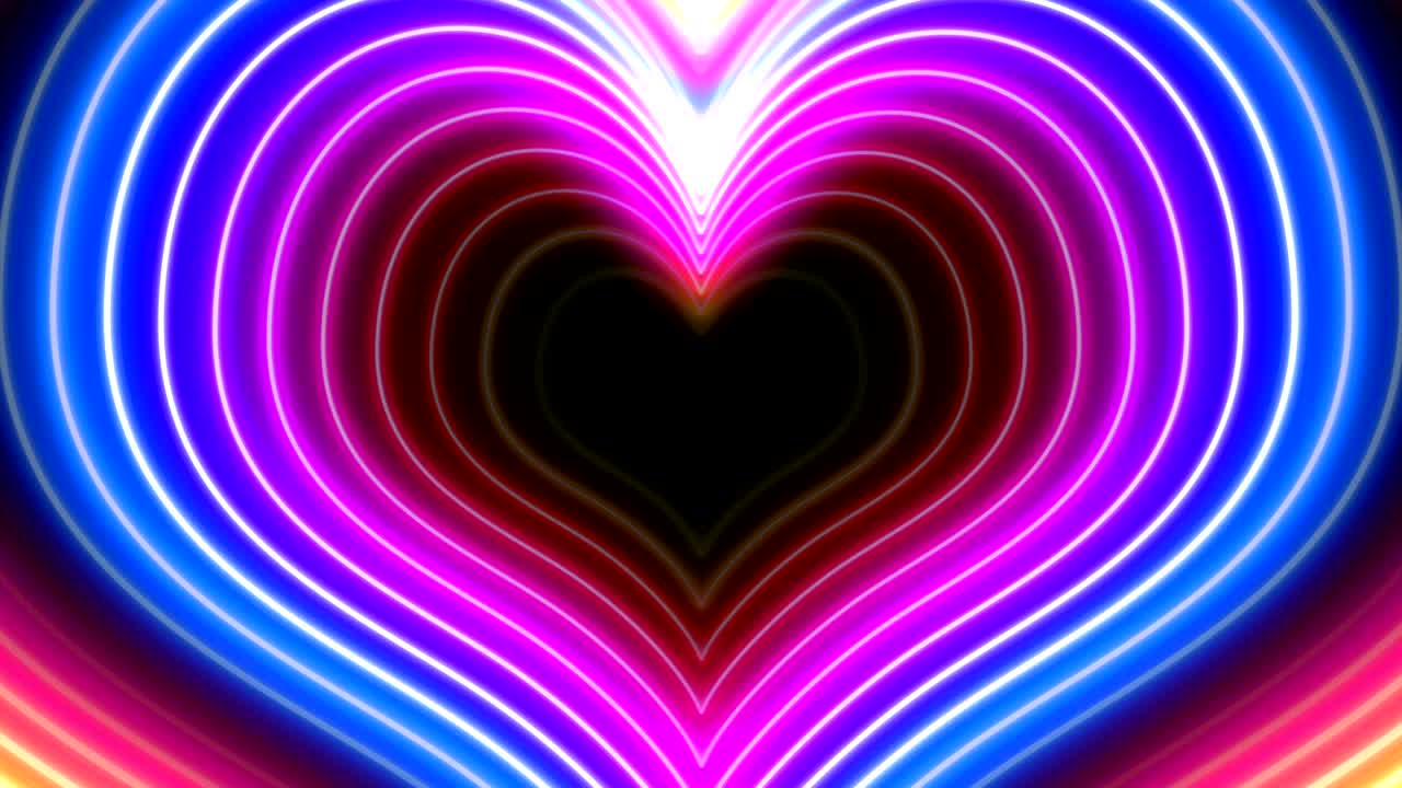 4k 다채로운 네온 심장