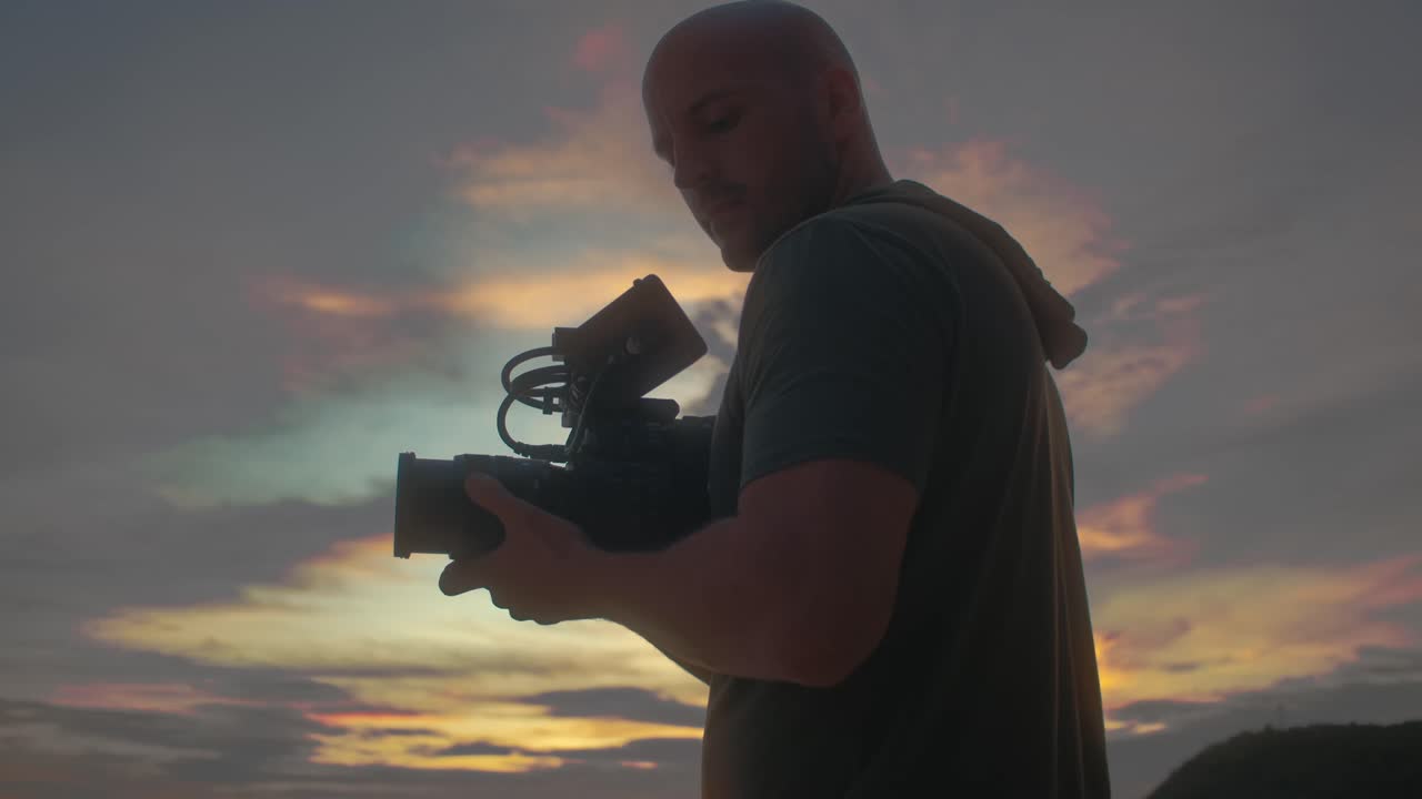 Videographer at Sunset