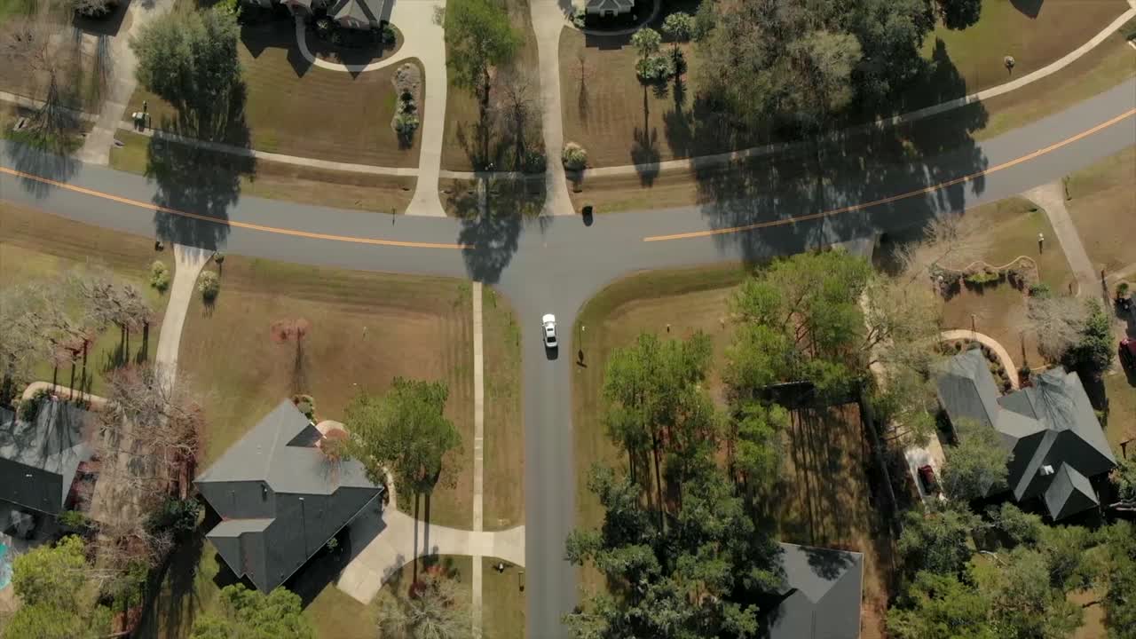 vista aérea de los suburbios en tallahassee florida, estados unidos