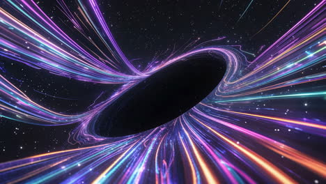abstract cosmic vortex with swirling light trails