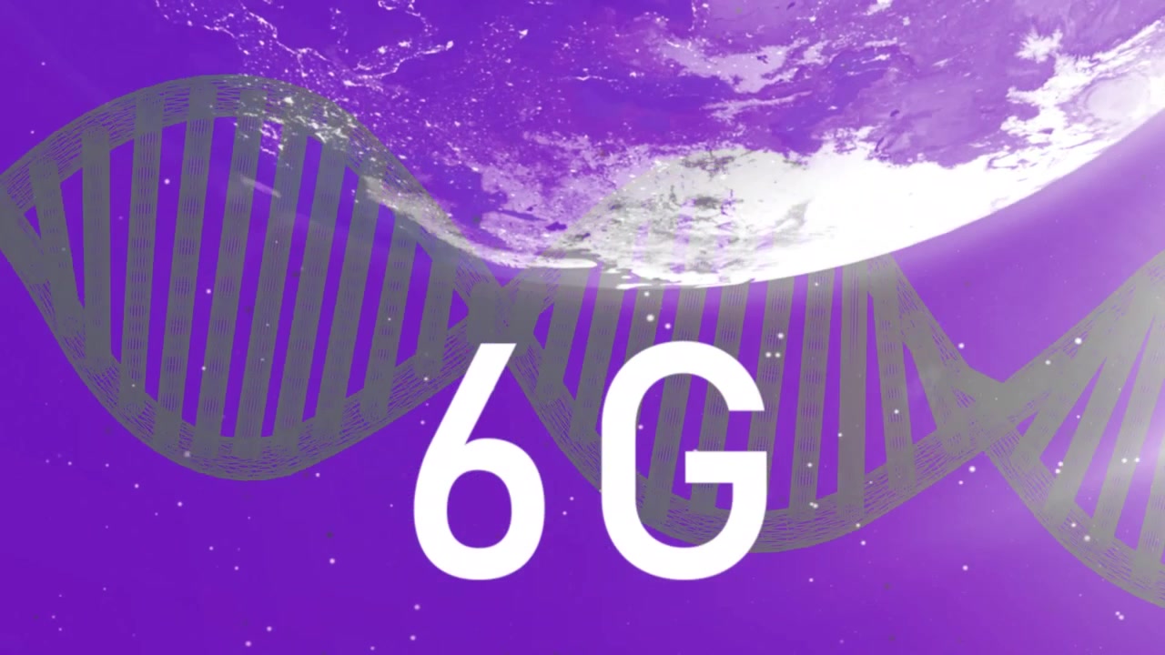 Animation of 6g text and globe over dna strand