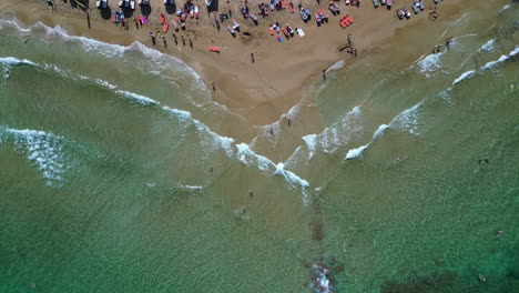 Aerial:-Beautiful-Coastline-And-Turquoise-Water-Of-Malia,-Crete