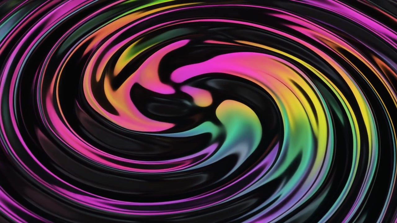 Abstract Swirling Liquid Surface with Vibrant Iridescent Colors