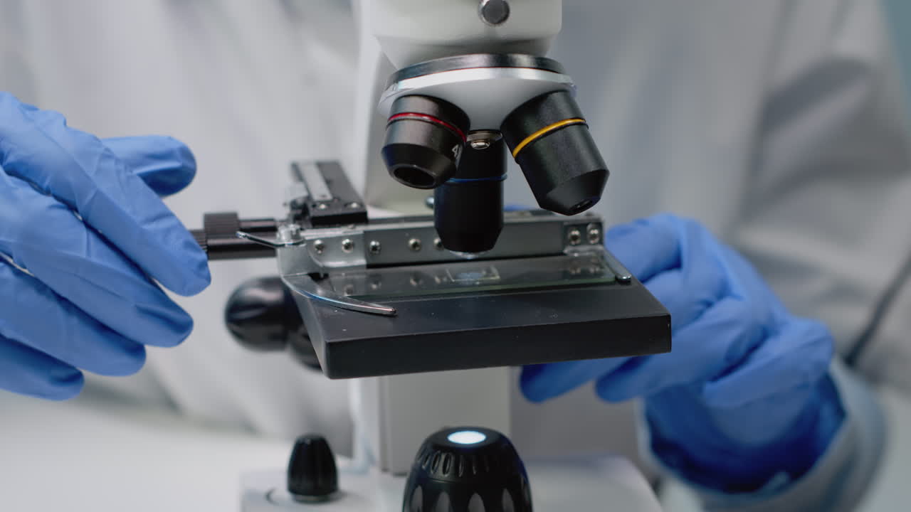 Microscope in a laboratory setting