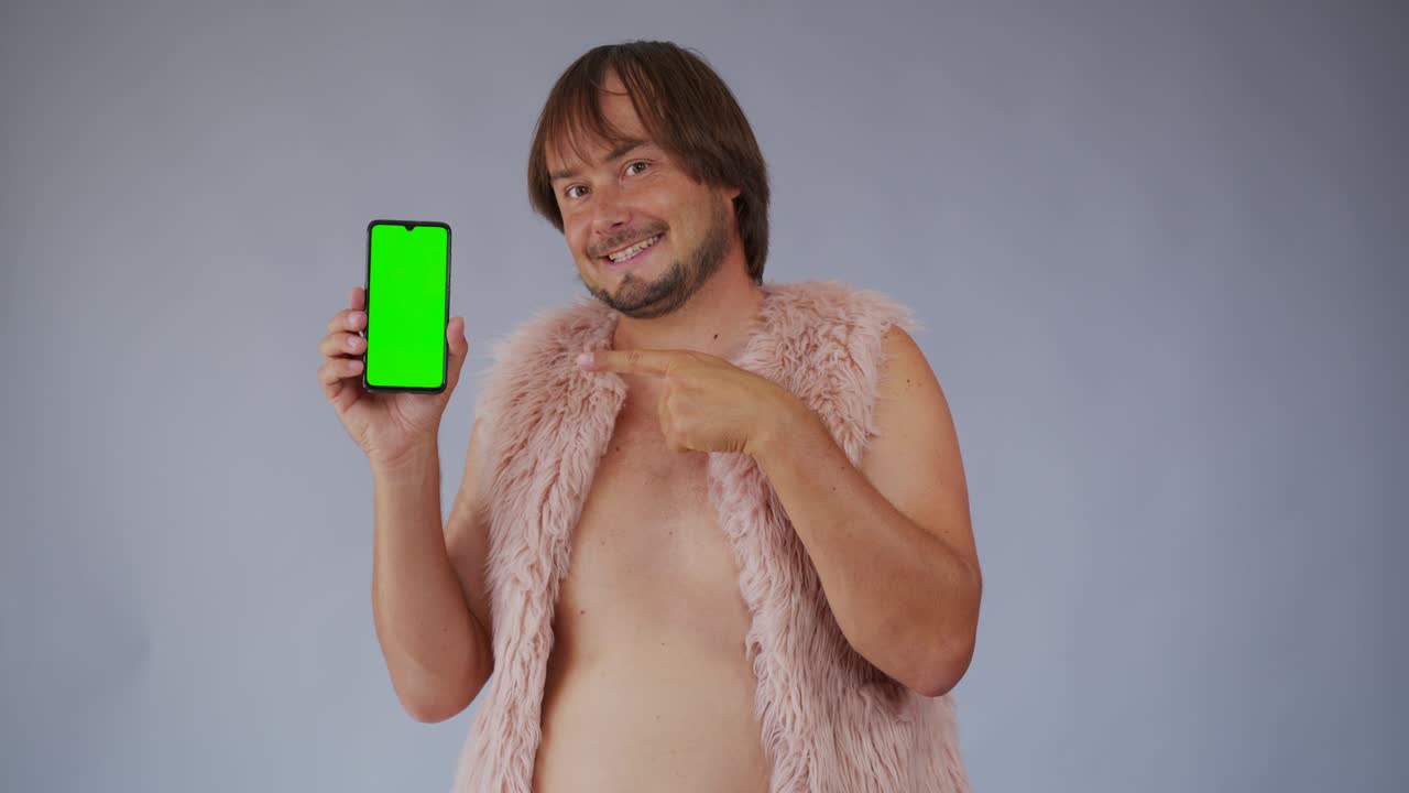 pantalla verde. la imagen en el teléfono. loco