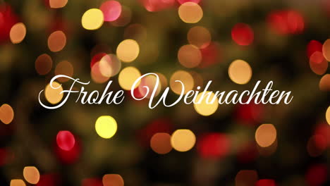 frohe weihnachten written over flickering lights