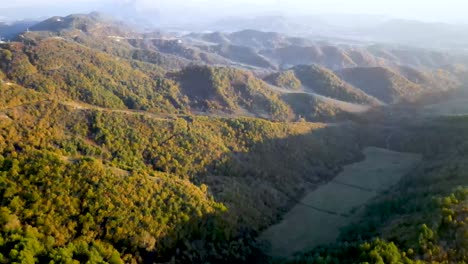 Spectacular-drone-shot-of-mountains-reflecting-sunlight