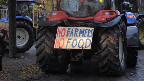 tractors with flashing lights causing public disorder and traffic jams during the farmers protests in holland