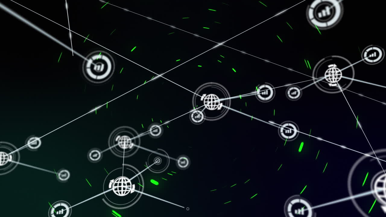 Animation of network of connections on black background