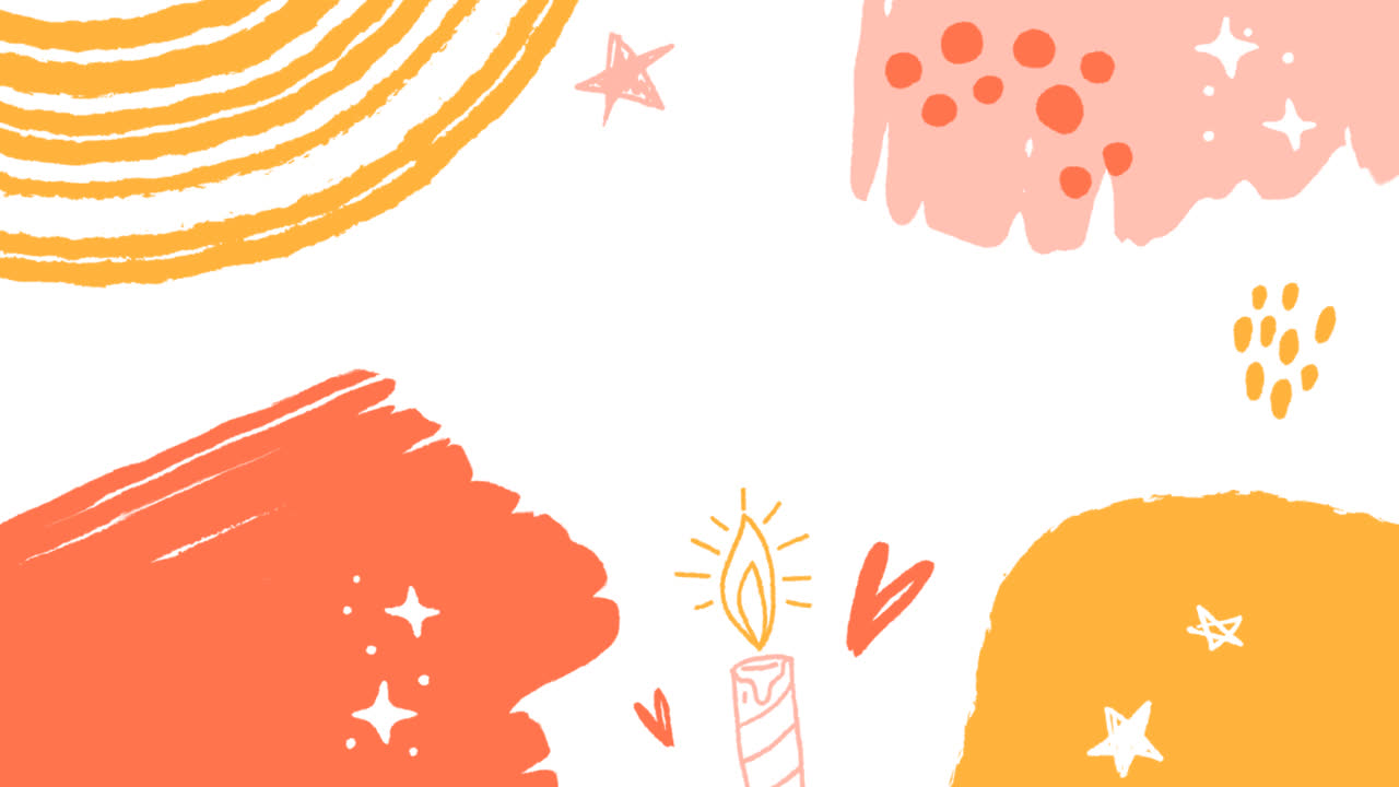 추상화 된 어린이와 같은 생일 카드의 모션 그래픽