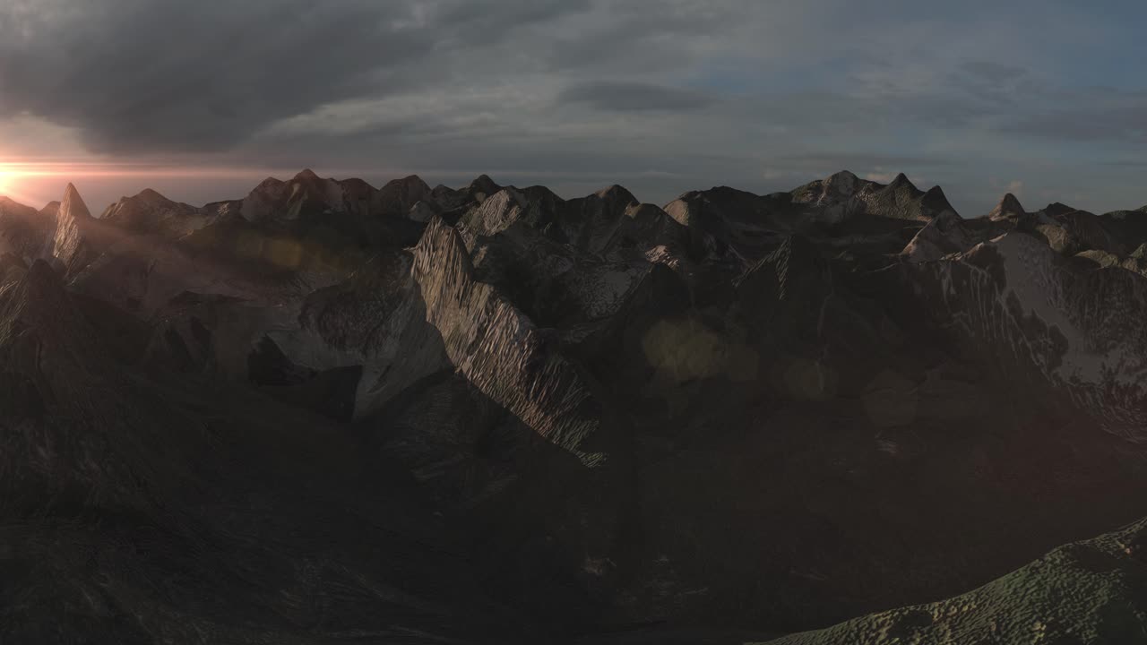 paisaje de amanecer y puesta de sol de montaña