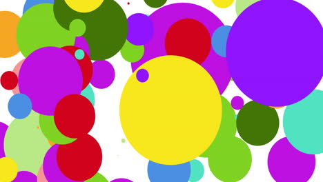 animation of vivid colorful dots covering white background