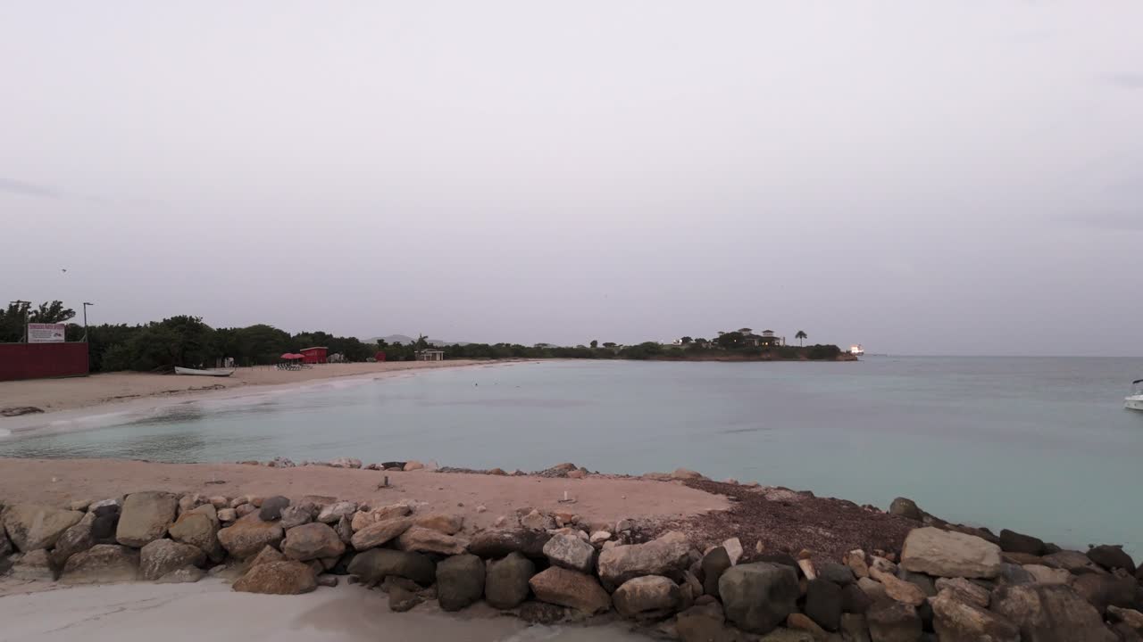 Idyllic Scenery Of The Beach In Dickenson Bay In Antigua And Barbuda - Drone Shot