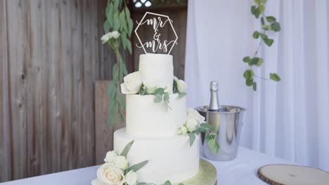 delicious three tier wedding cake